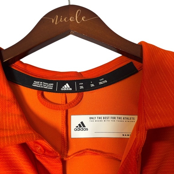 Adidas Men’s University of Miami Canes Orange Polo-Size XXL - Picture 4 of 7